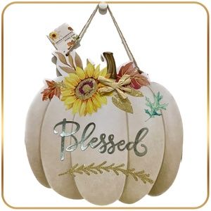 Blessed Pumpkin Door / Wall Hanging Decor Autumn Fall Halloween Decoration NEW